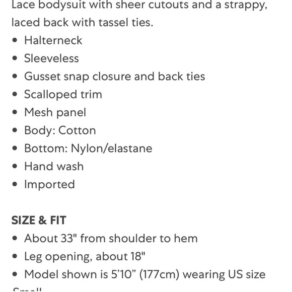 NWOT Free People Be My Battenburg Bodysuit - Picture 7 of 7